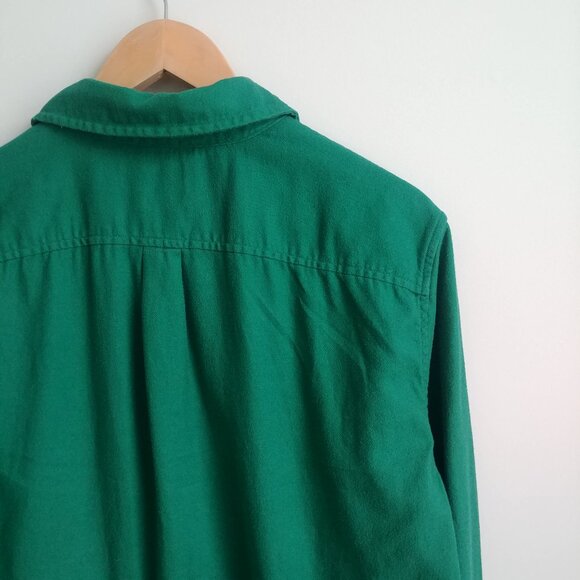 Gap Men's Medium Tall 100% cotton soft flannel green button down shirt - Picture 3 of 14
